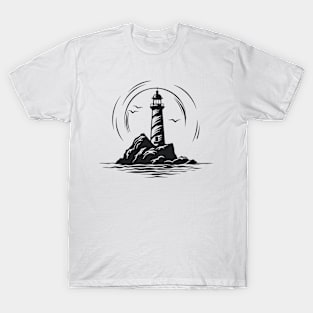 Lighthouse Ocean World Travel Adventure Vector Graphic T-Shirt